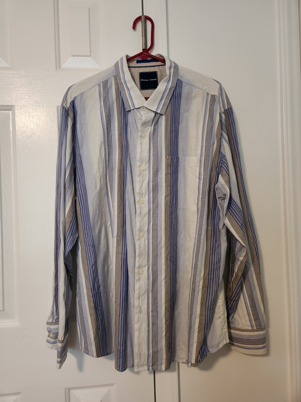 Tommy Bahama Men's Long-Sleeve Striped Button-Up Shirt - Blue & White